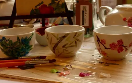 Oficina de pintura de xícaras de chá chinesas